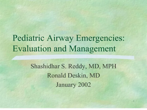 pediatric airway emergencies: evaluation and management