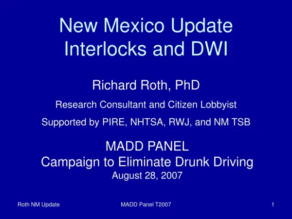 New Mexico Update Interlocks and DWI