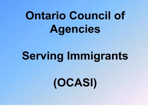 ontario council of agencies serving immigrants ocasi