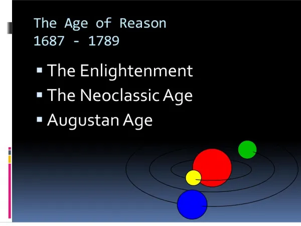 the age of reason 1687 - 1789