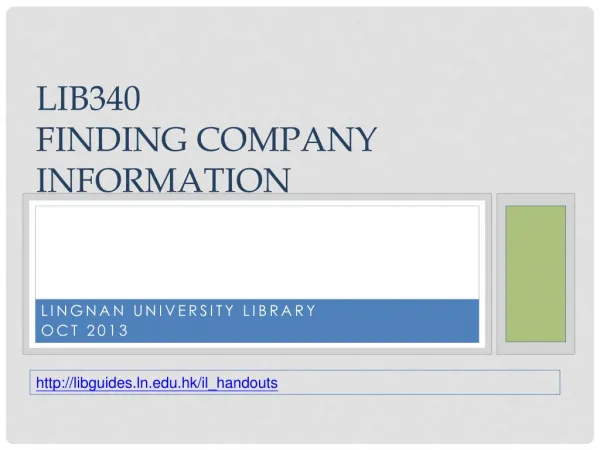 LIB340 Finding Company Information