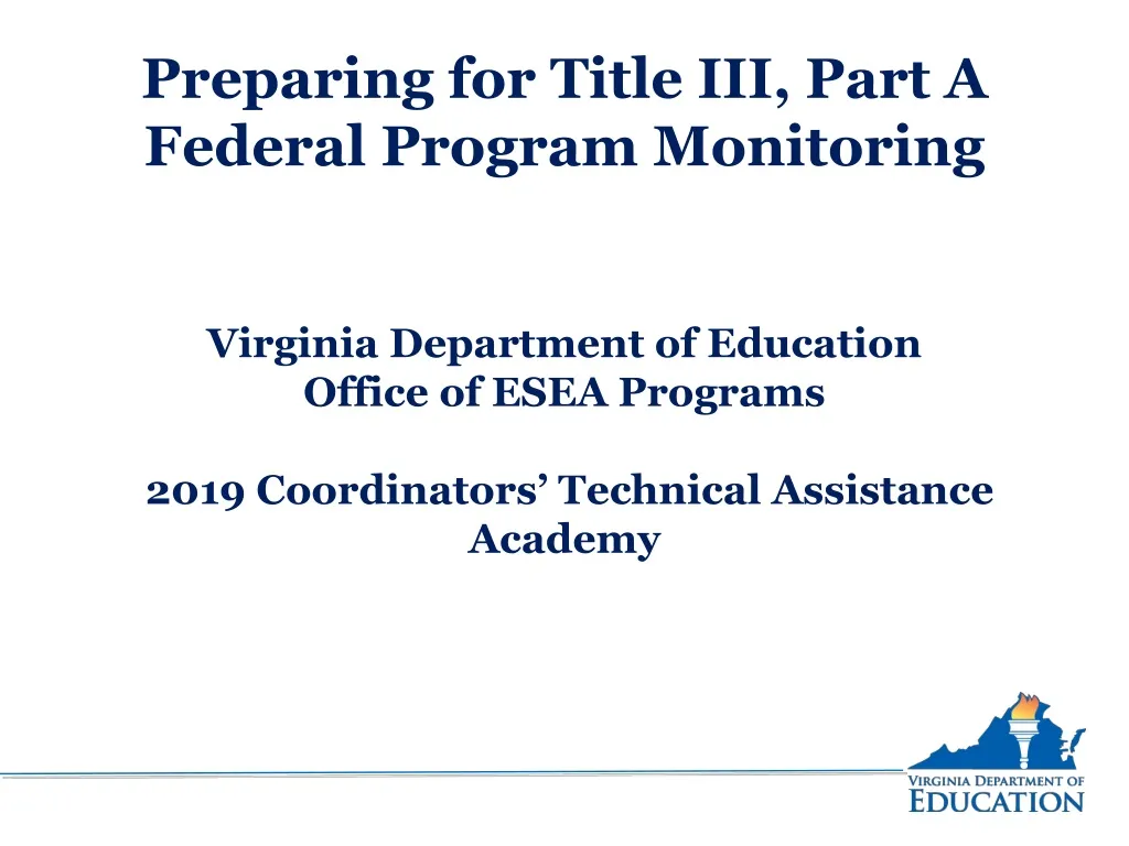 preparing for title iii part a federal program monitoring