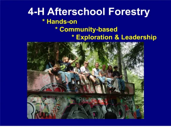 4-h afterschool forestry hands-on community-based
