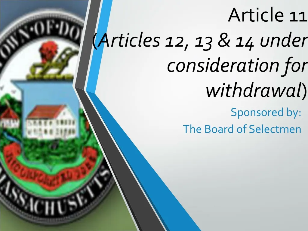 article 11 articles 12 13 14 under consideration for withdrawal