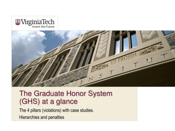 The Graduate Honor System (GHS) at a glance