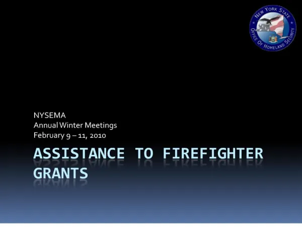 Assistance to Firefighter Grants