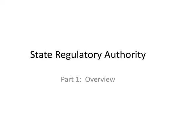 State Regulatory Authority