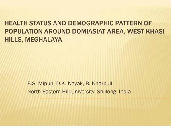 Health Status and Demographic Pattern of Population around ...