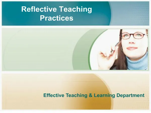 Reflective Teaching Practices