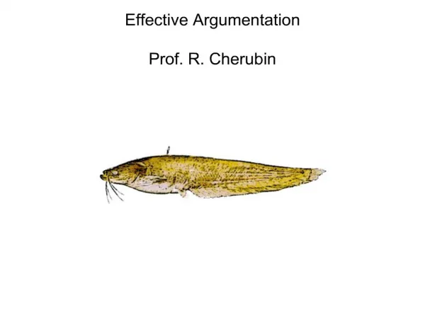 Effective Argumentation Prof. R. Cherubin