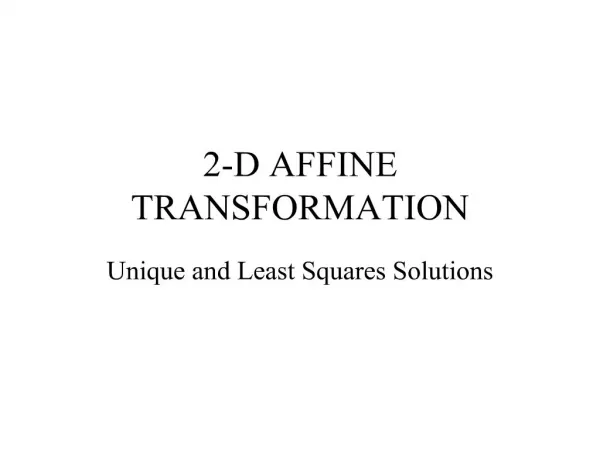 2-D AFFINE TRANSFORMATION