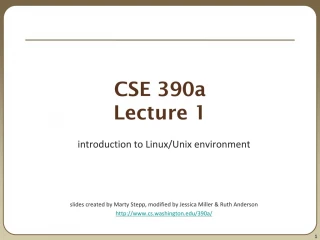 CSE 390a Lecture 1
