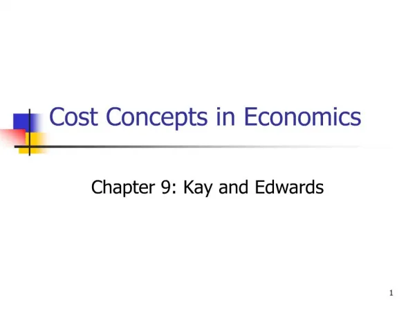 Cost Concepts in Economics
