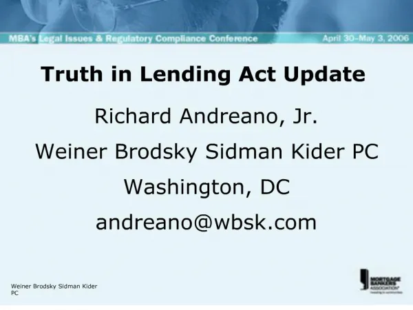 Truth in Lending Act Update