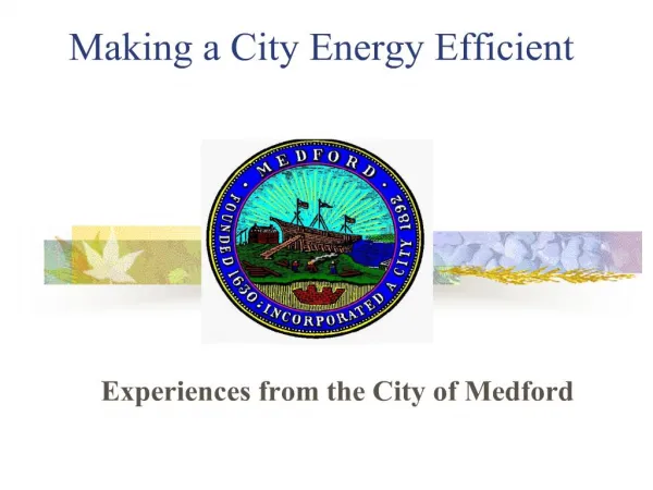Making a City Energy Efficient