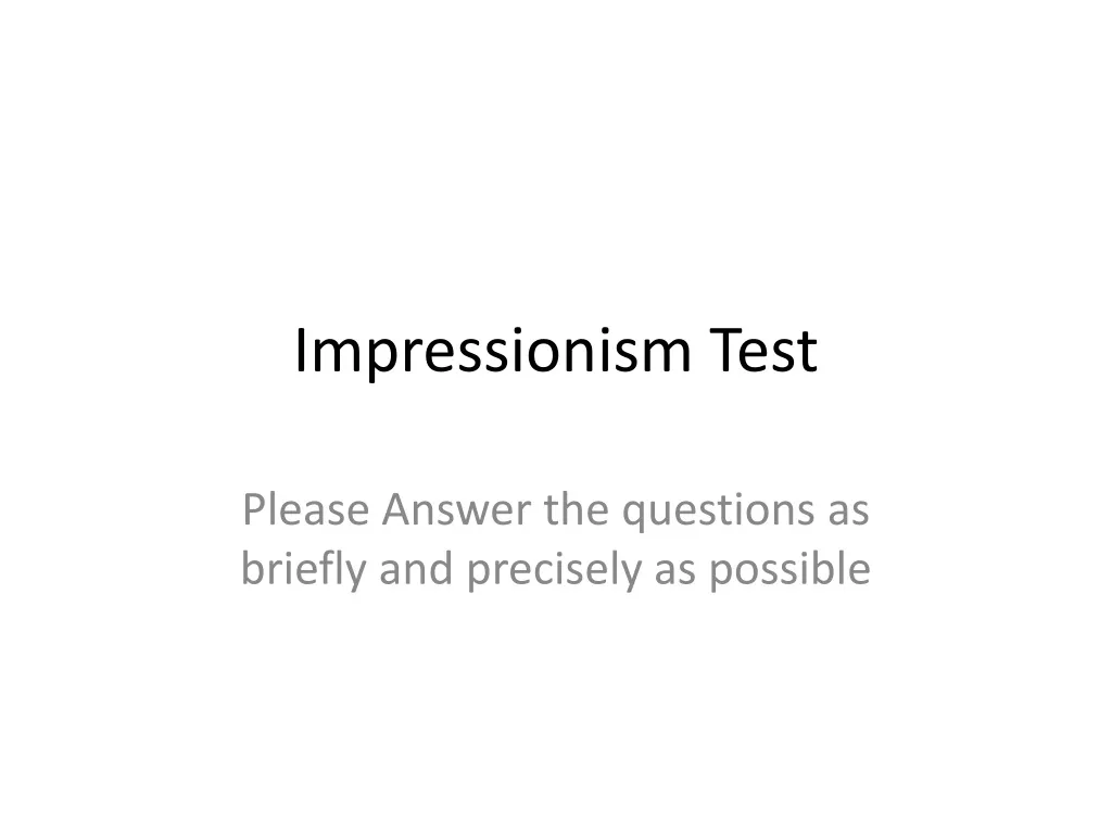 impressionism test