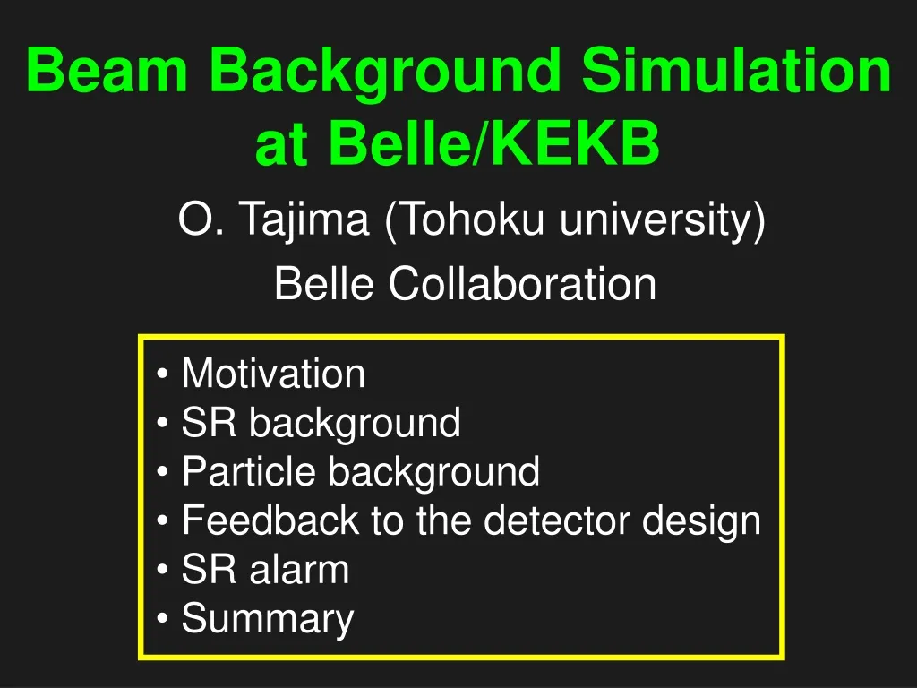 beam background simulation at belle kekb