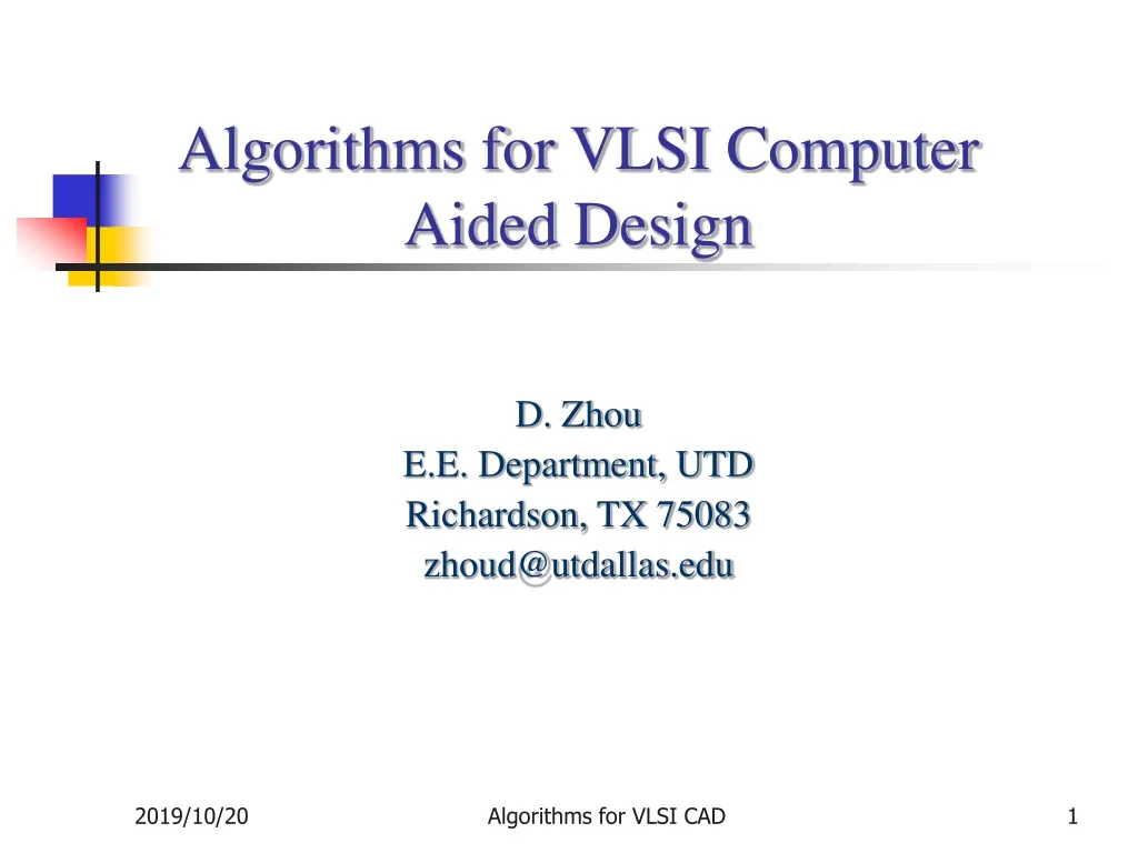 algorithms for vlsi computer aided design