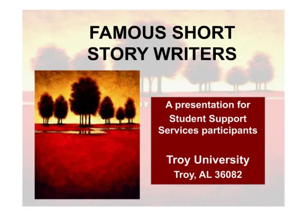 Famous Short Story Writers