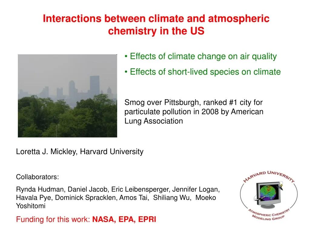 interactions between climate and atmospheric