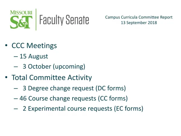 CCC Meetings 15 August 3 October (upcoming) Total Committee Activity