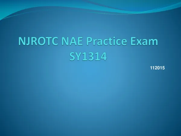 NJROTC NAE Practice Exam SY1314