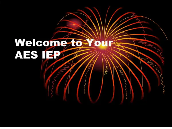 Welcome to Your AES IEP