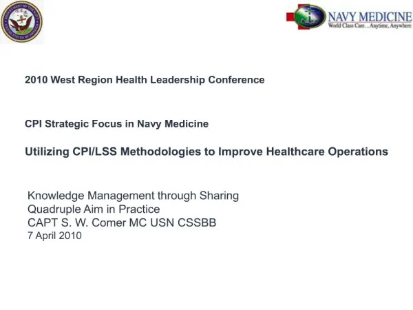CPI Strategic Focus in Navy Medicine