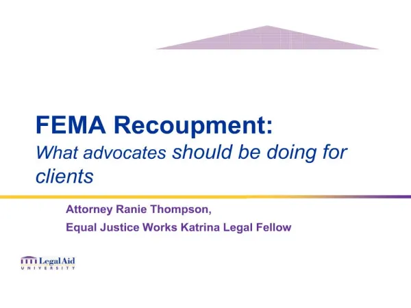 FEMA Recoupment: What advocates should be doing for clients