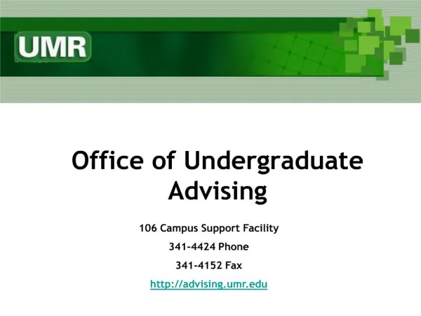 Office of Undergraduate Advising