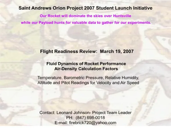 St. Andrews Orion Project FRR Powerpoint