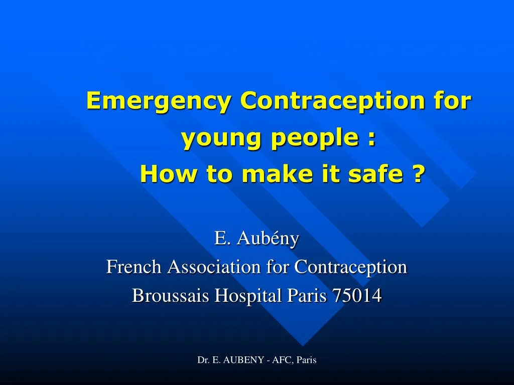 emergency contraception for young people how to make it safe