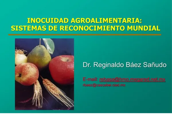 INOCUIDAD AGROALIMENTARIA: SISTEMAS DE RECONOCIMIENTO MUNDIAL