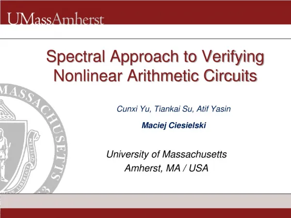 Spectral Approach to Verifying Nonlinear Arithmetic Circuits