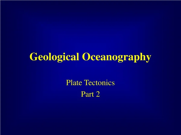 Geological Oceanography