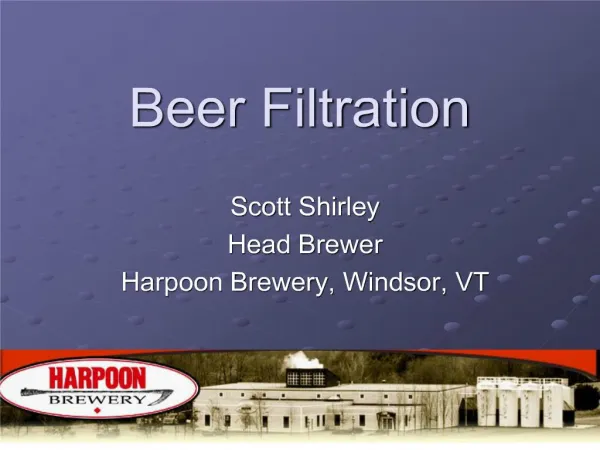 Beer Filtration