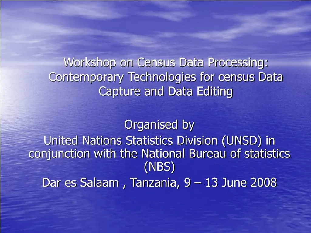 workshop on census data processing contemporary