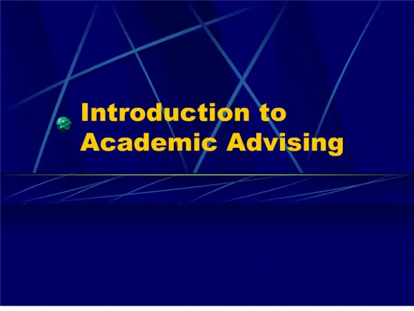 Introduction to Academic Advising