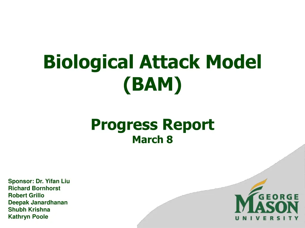 biological attack model bam progress report march 8