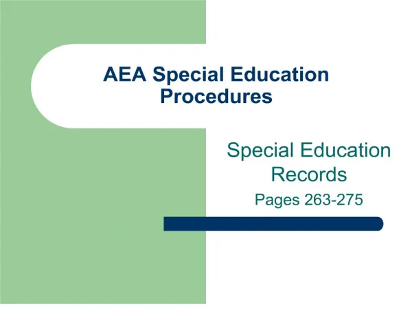 AEA Special Education Procedures
