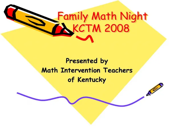 Family Math Night KCTM 2008