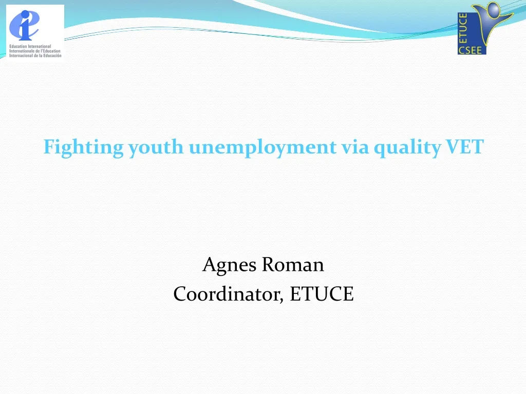 fighting youth unemployment via quality vet agnes