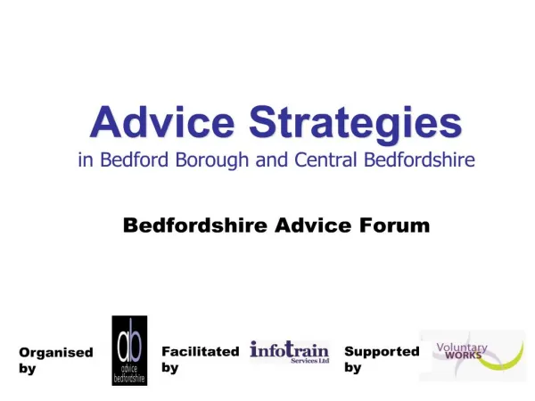Advice Strategies in Bedford Borough and Central Bedfordshire
