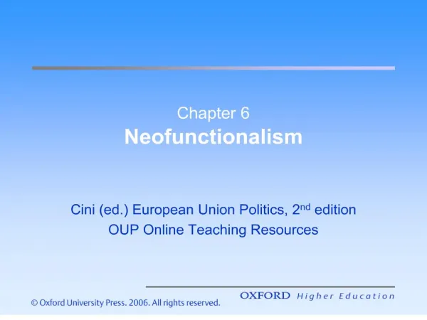 Chapter 6 Neofunctionalism