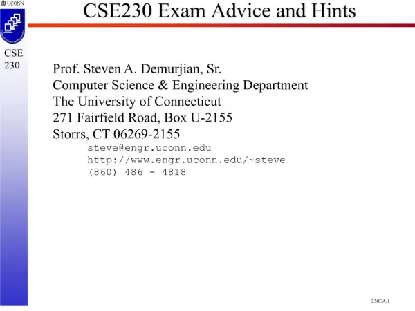 CSE230 Exam Advice and Hints