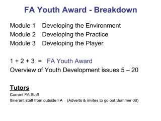 FA Youth Award - Breakdown