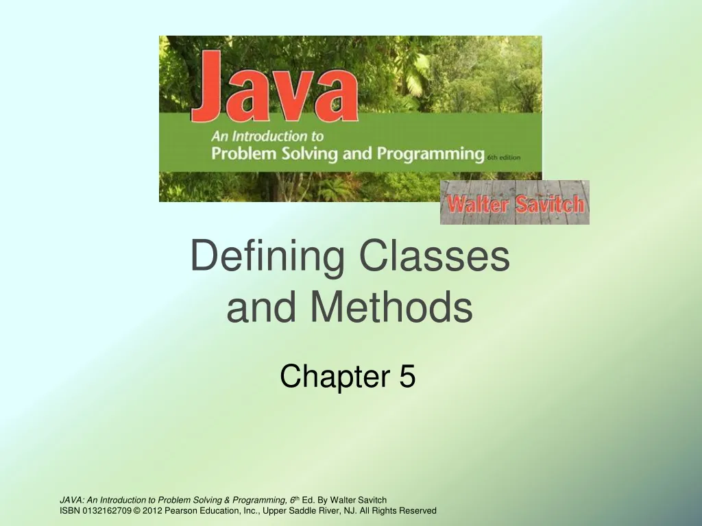 defining classes and methods