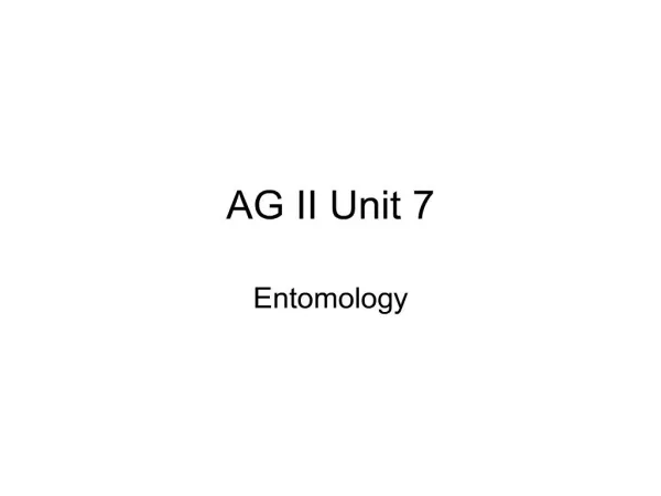 AG II Unit 7