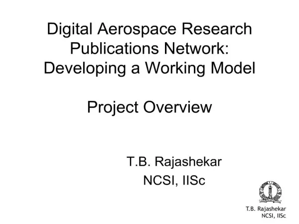 Digital Aerospace Research Publications Network: Developing a ...
