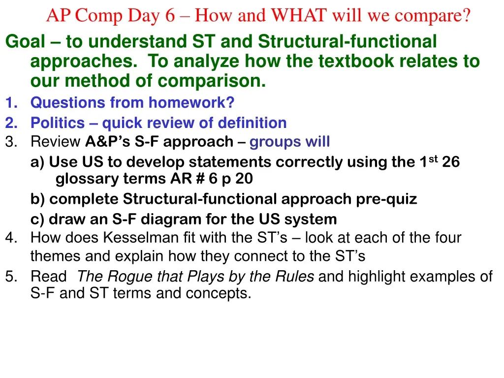ap comp day 6 how and what will we compare